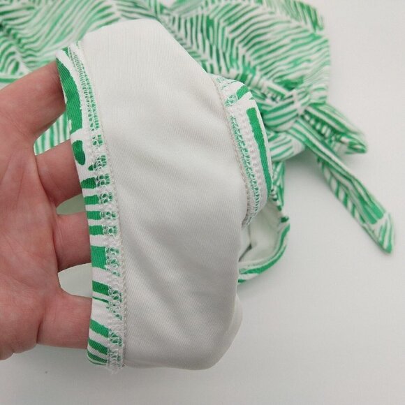 Calia Side Tie Swimsuit Size 4 NEW Tropical Palm White Green One Piece Carrie - Picture 8 of 11